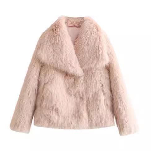 Arctic Glam – luxusní zimní plyšový kabát s dlouhým rukávem