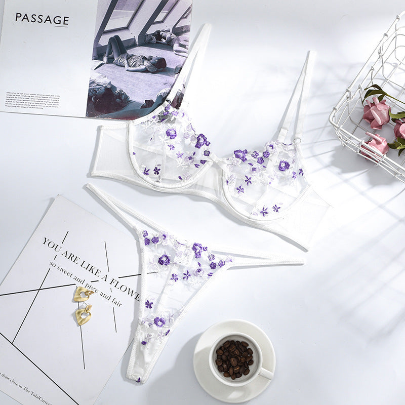 Lace Bloom – krajkový set spodního prádla s květinovou výšivkou