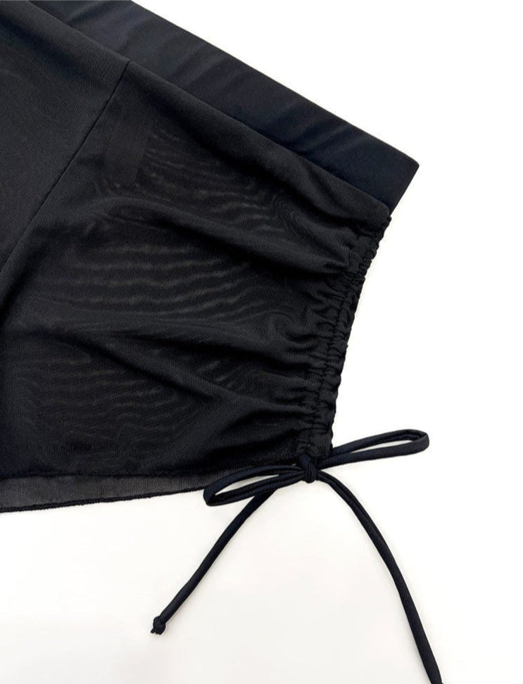 BlackMesh 4v1 Set – stylové síťované plavky s dlouhým rukávem