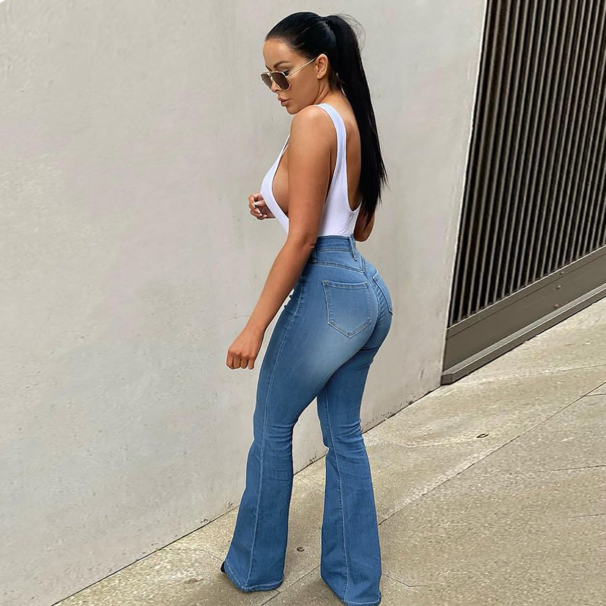 Horseshoe Fit – strečové džínové kalhoty s vysokým pasem