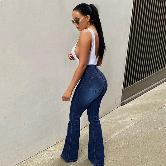 Horseshoe Fit – strečové džínové kalhoty s vysokým pasem