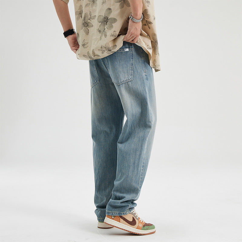 Pánské módní univerzálně sladěné kalhoty baggy rovného střihu