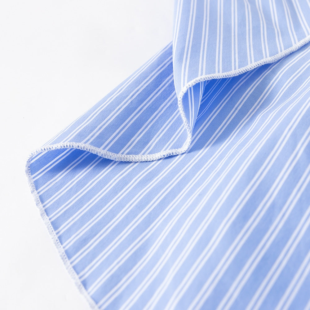 StripedFlare – short dress with ruffled ribbon