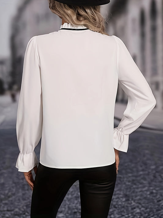 Romantic Flair – košile s volánovými rukávy a stuhou