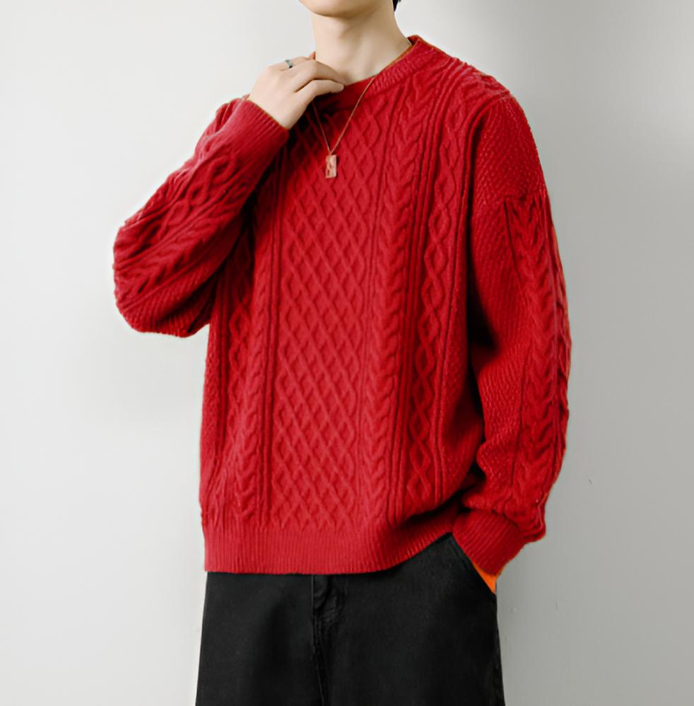 Kaverno – pánský pletený svetr s kulatým výstřihem