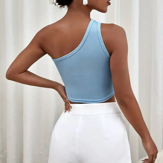 Midnight Lake – stylový crop top s asymetrickým střihem