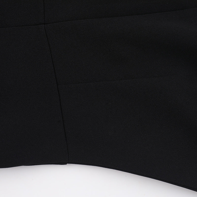 Women's elegant A-line dress with exposed shoulders, slim fit