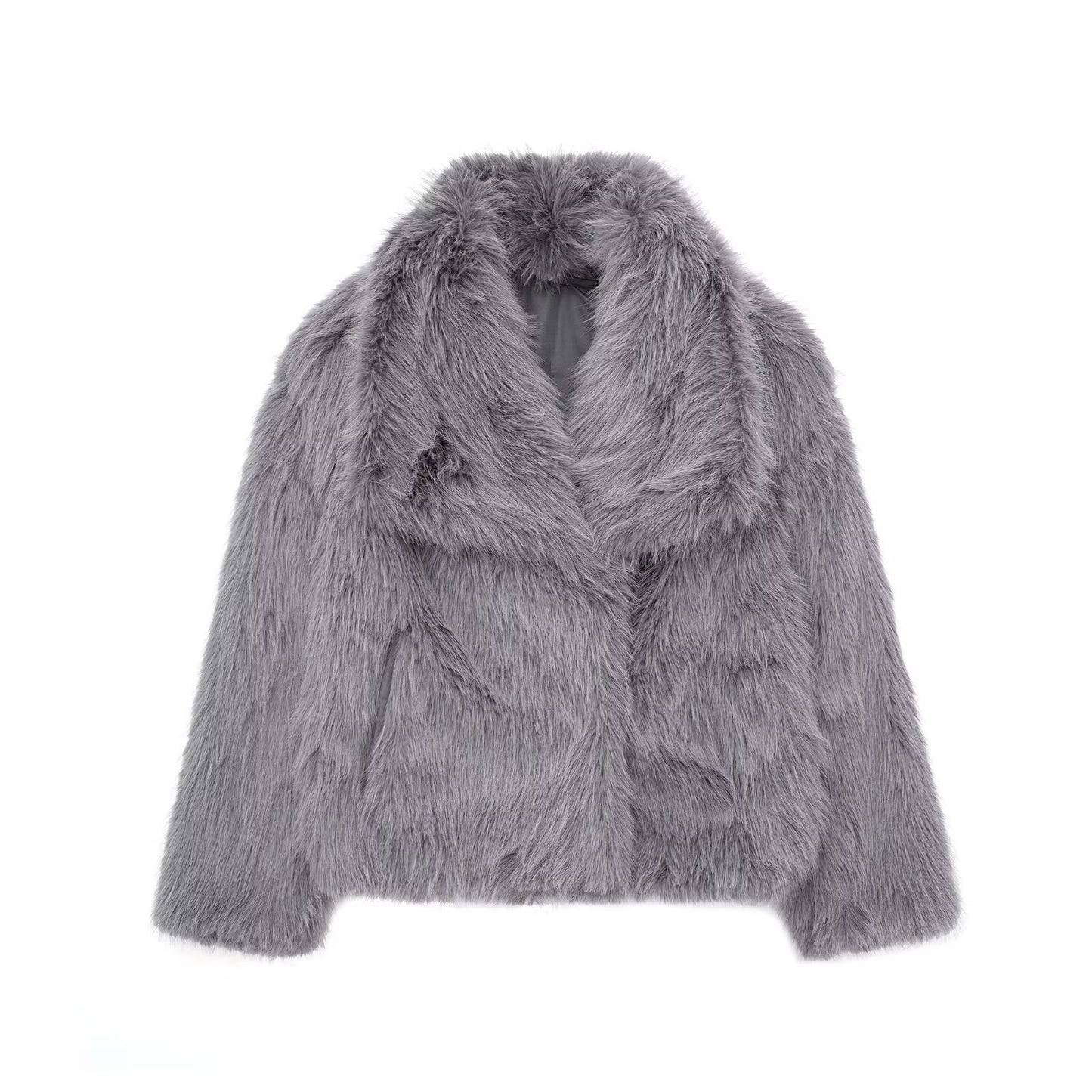 Arctic Glam – luxusní zimní plyšový kabát s dlouhým rukávem