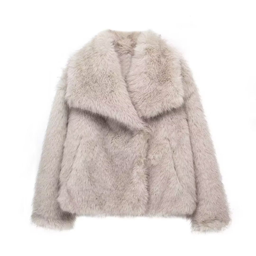 Arctic Glam – luxusní zimní plyšový kabát s dlouhým rukávem