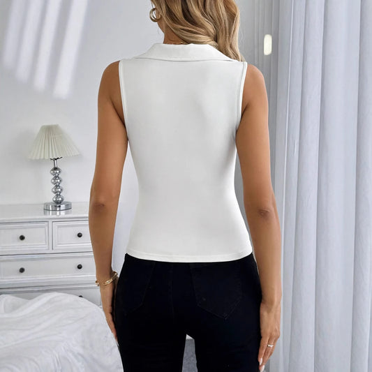 Chic Collar – ležérní vesta s polo límcem