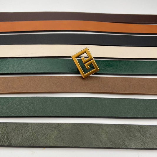 Bellara – dámský pásek s bronzovou čtvercovou přezkou