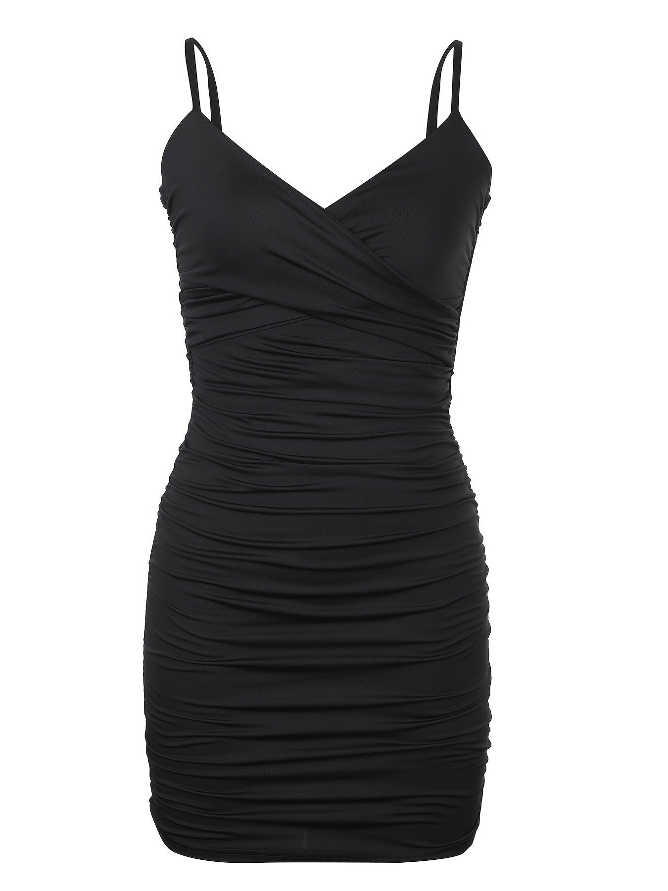 Midnight Muse – přiléhavé minišaty s výstřihem do V a špagetovými ramínky