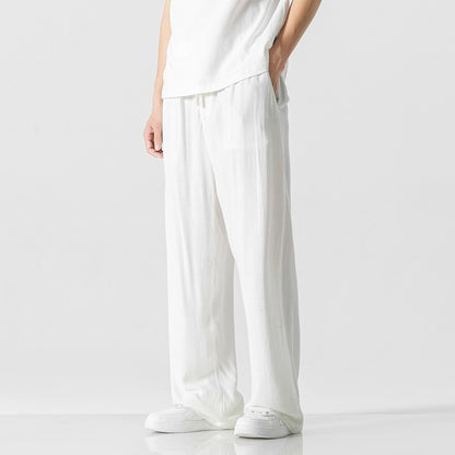 Memaro – pánské lněné kalhoty s rovnými nohavicemi