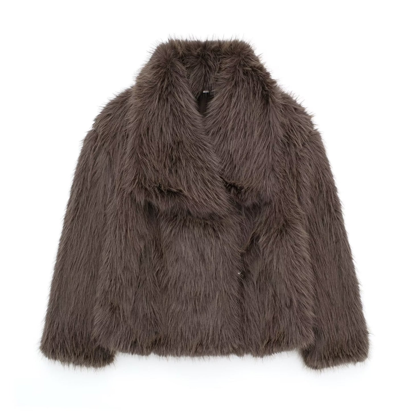 Arctic Glam – luxurious winter plush coat with long sleeves
