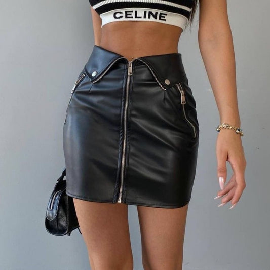Rebel Gloss PU mini skirt