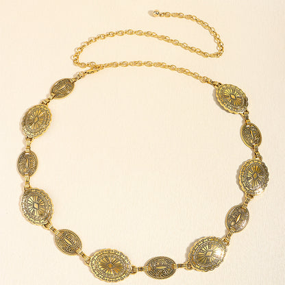 Elenari – vintage dámský kovový řetízek do pasu