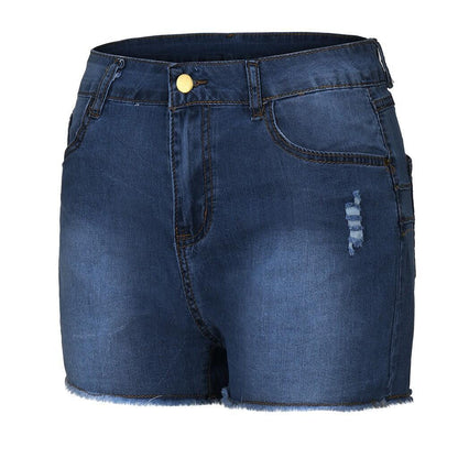 FrayFit Denim – strečové džínové kraťasy s třásněmi