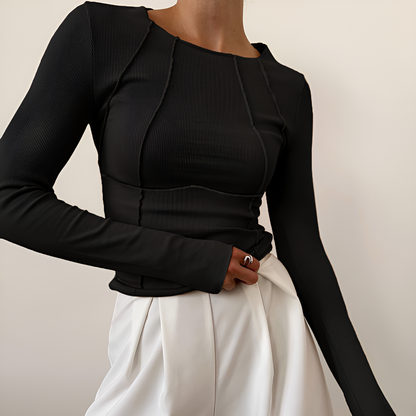 Stravira – slim fit pletené tričko s dlouhým rukávem