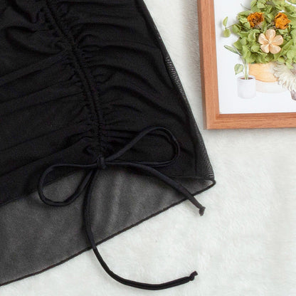 BreezeMesh – průhledná plážová mini sukně