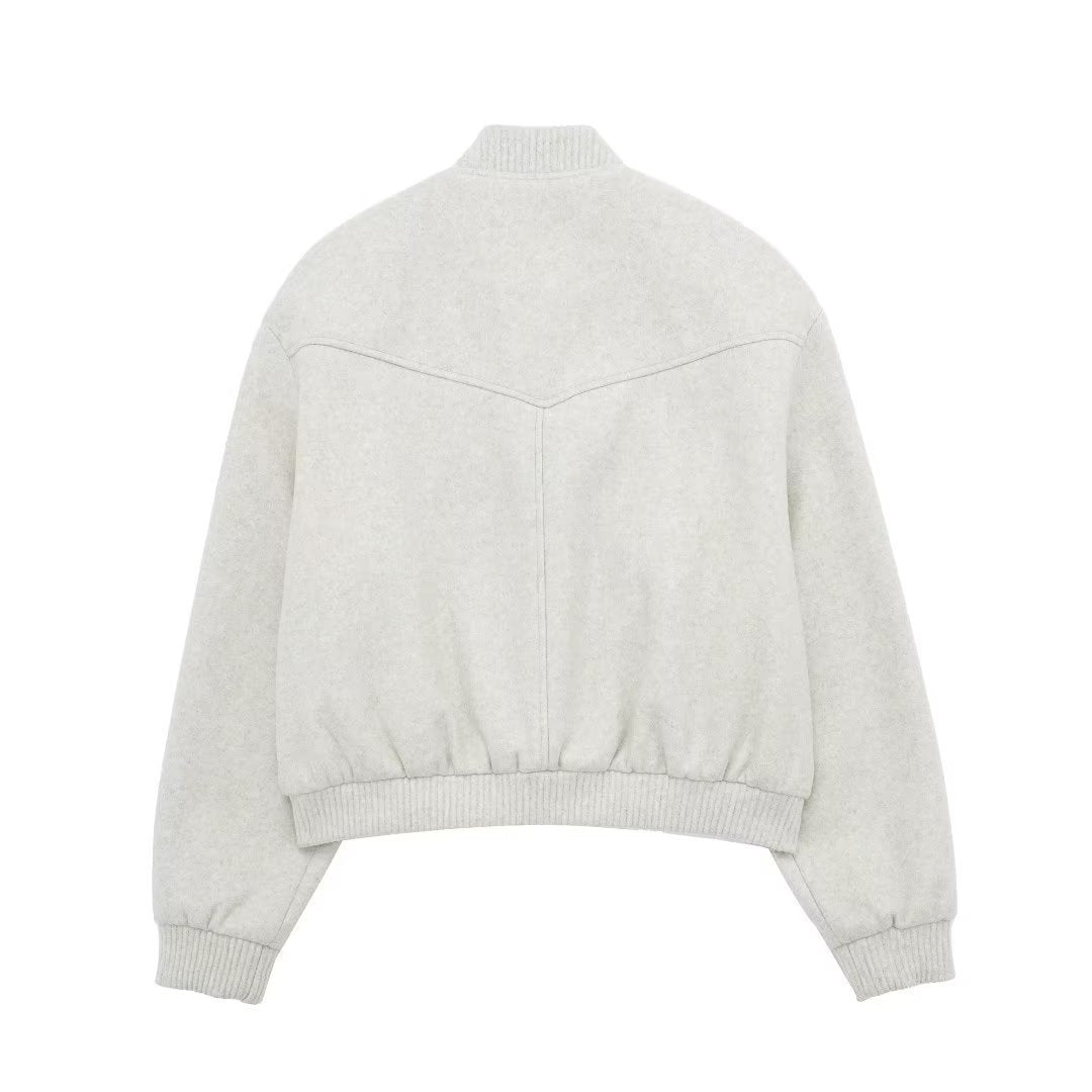 Lunira – dámská podzimní bunda s žebrovaným lemem