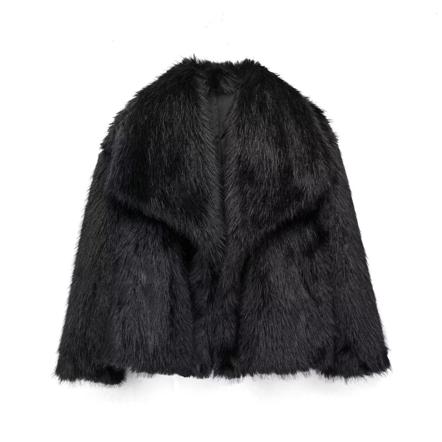 Arctic Glam – luxurious winter plush coat with long sleeves