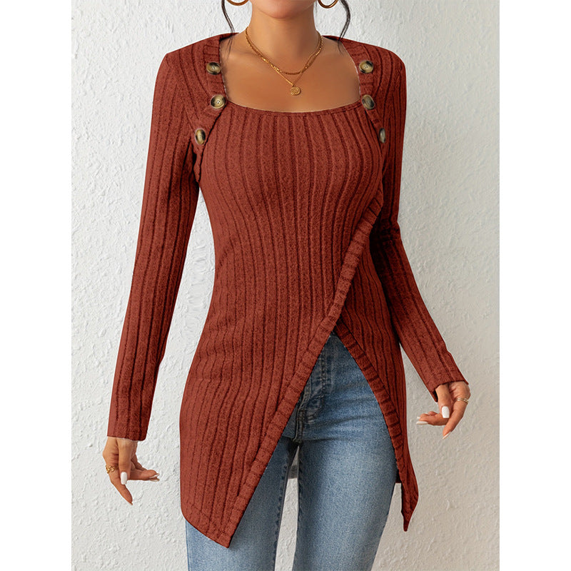 FemmeSplit – elegant sweater with a slit