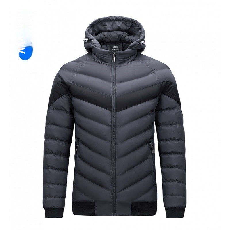 Podzimní a zimní nové žebrované bavlněné oblečení pro muže, plus size bunda