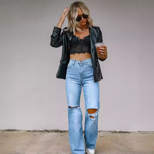 Urban Slash - high-waisted ripped jeans