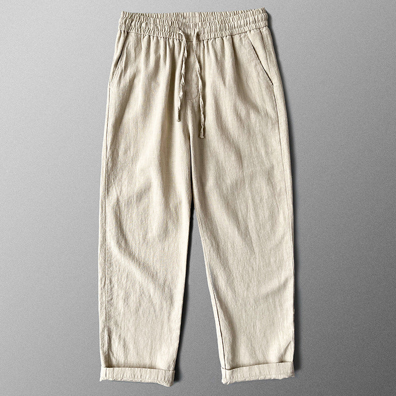 Takuzen – pánské lněné kalhoty s fleecovou podšívkou