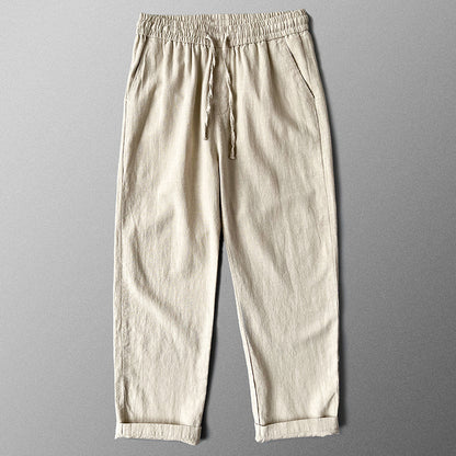 Takuzen – pánské lněné kalhoty s fleecovou podšívkou