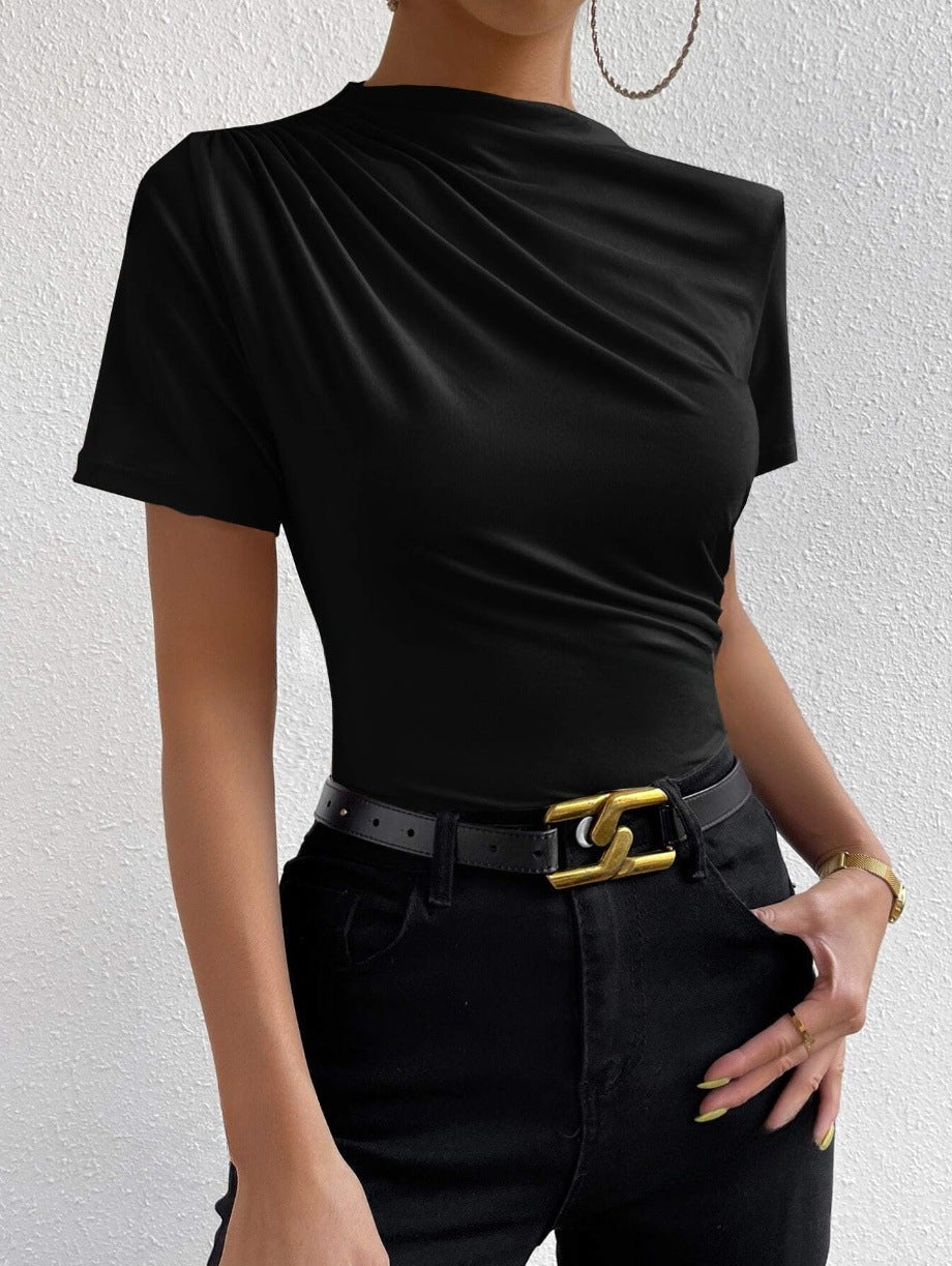 UrbanGrace Fold – slim fit tričko s jemným rolákem