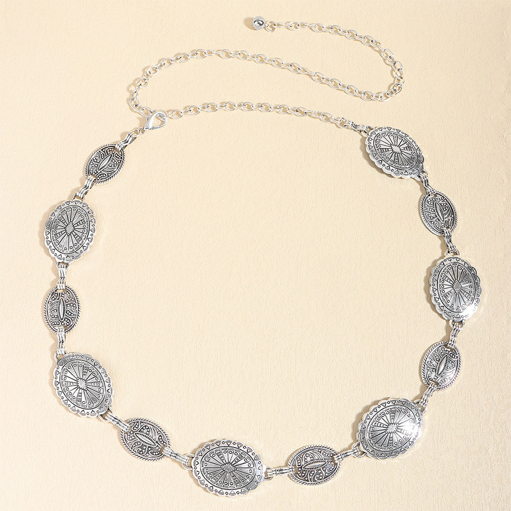 Elenari – vintage dámský kovový řetízek do pasu