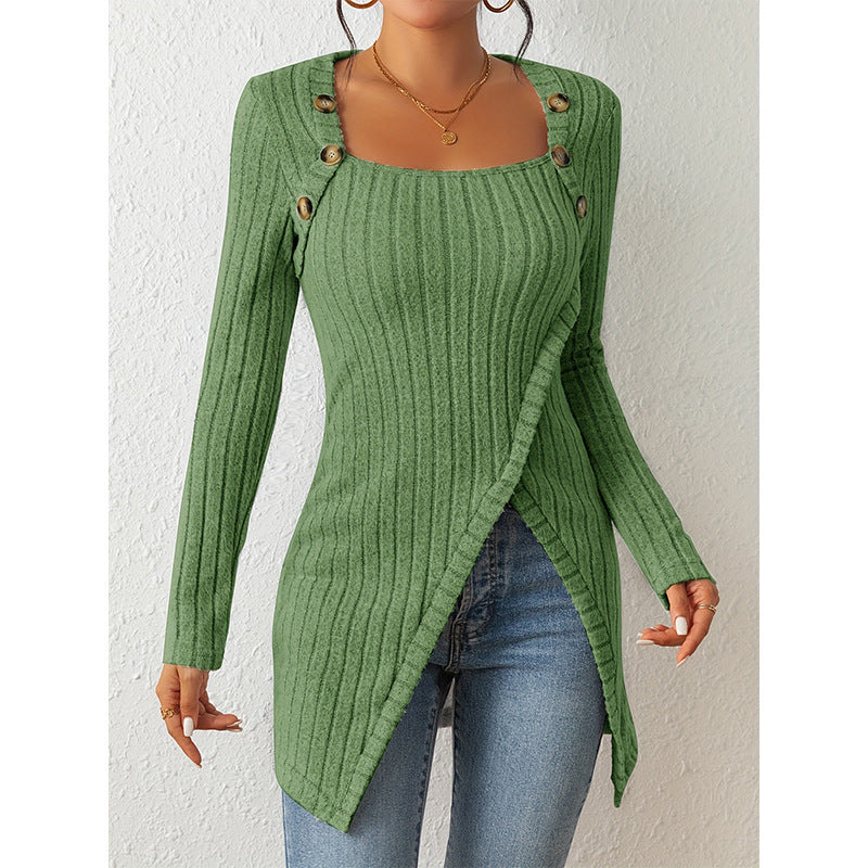 FemmeSplit – elegant sweater with a slit