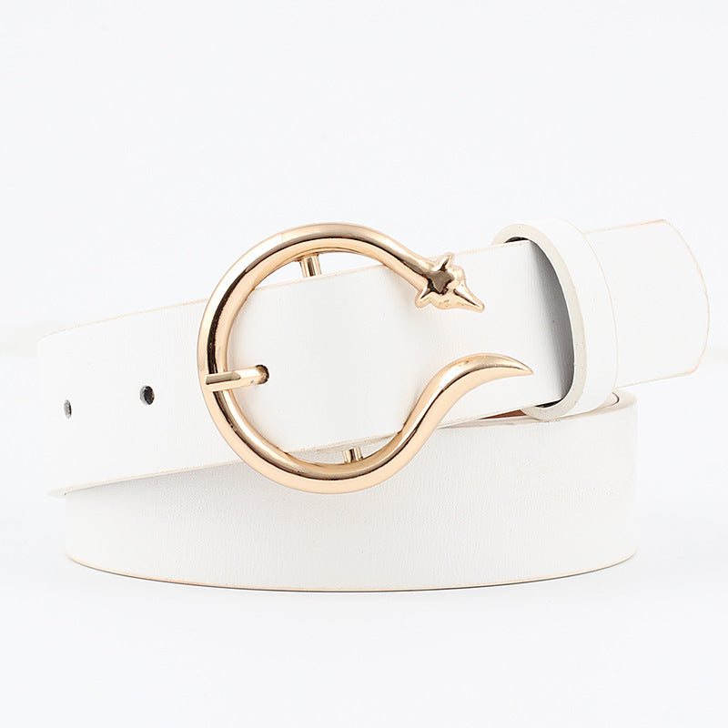 Selvia – dámský módní široký opasek s oválnou sponou