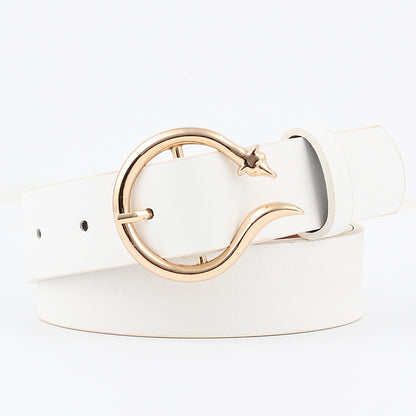 Selvia – dámský módní široký opasek s oválnou sponou