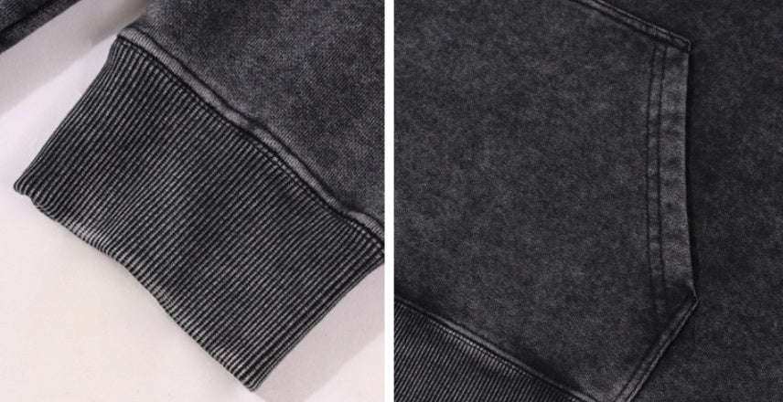 Pánský módní retro smažený pytlovitý mikina s vločkami