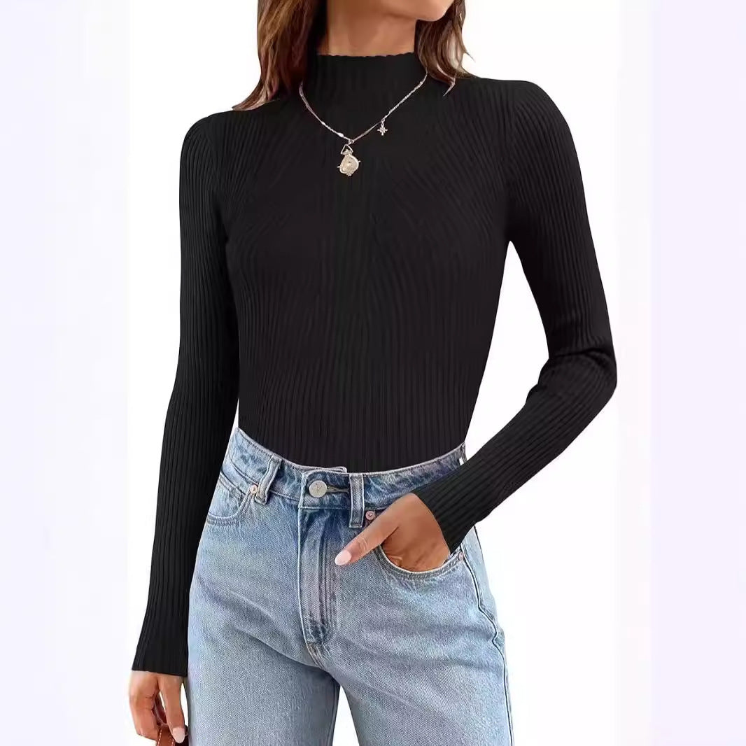 VelvetMuse – elegantní slim fit tričko s dlouhým rukávem