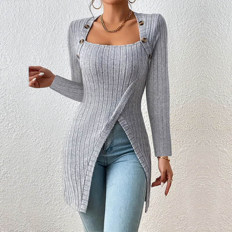 FemmeSplit – elegant sweater with a slit