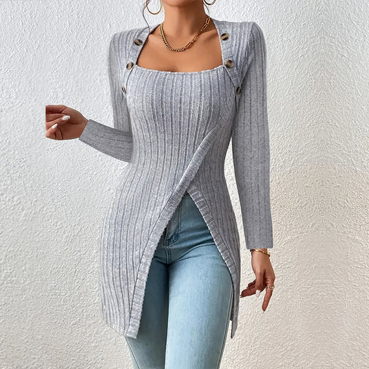 FemmeSplit – elegantní svetr s rozparkem