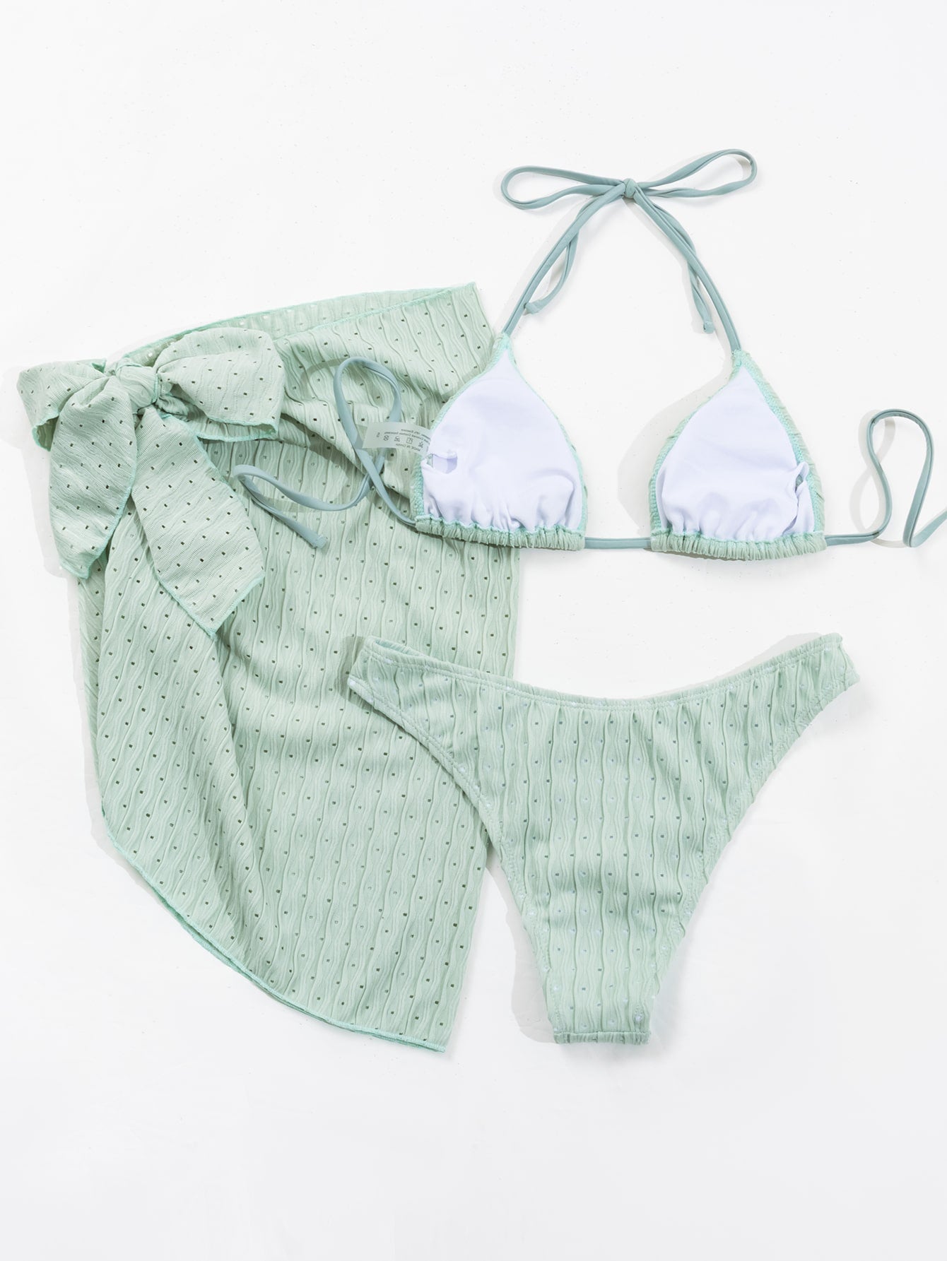 Mesh Allure – 3dílný set s halterneck topem a síťovanou sukní