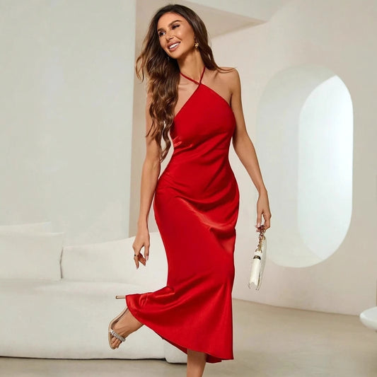 Satin Chic – jednobarevné saténové šaty