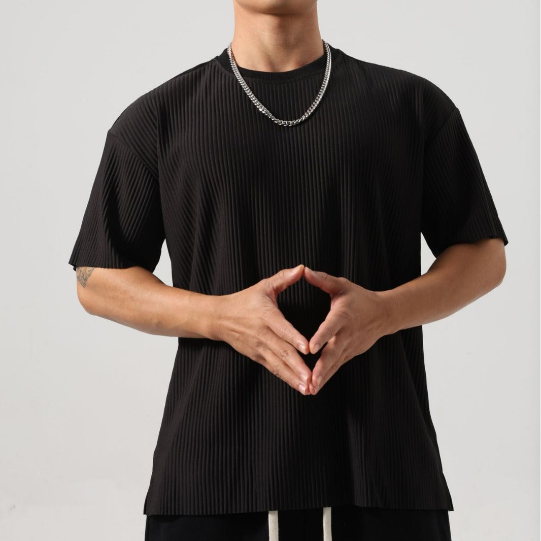 Strivon – pánské pruhované tričko s kulatým výstřihem