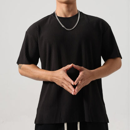 Strivon – pánské pruhované tričko s kulatým výstřihem