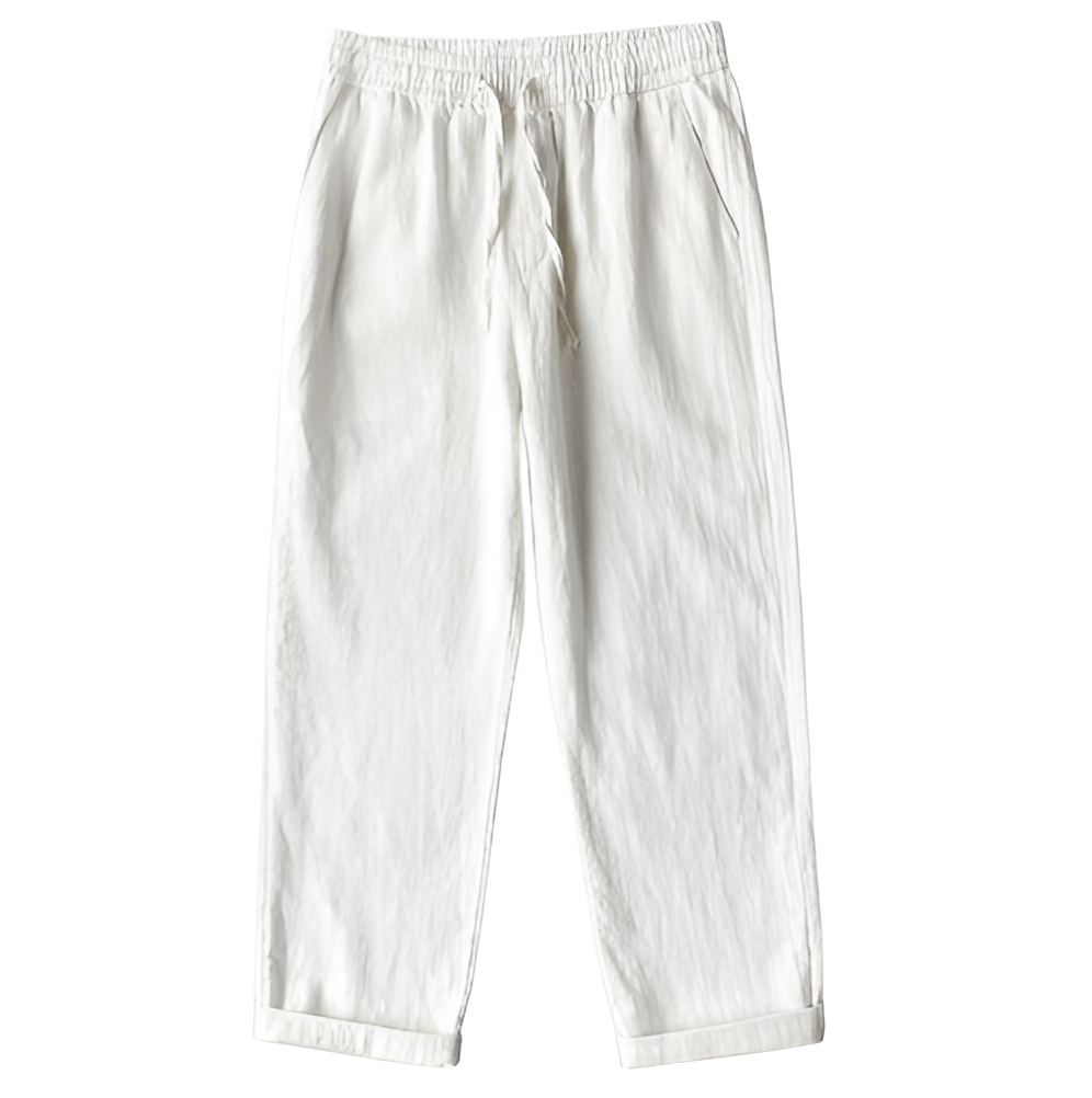 Takuzen – pánské lněné kalhoty s fleecovou podšívkou