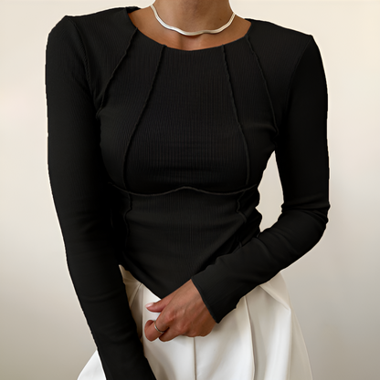 Stravira – slim fit pletené tričko s dlouhým rukávem