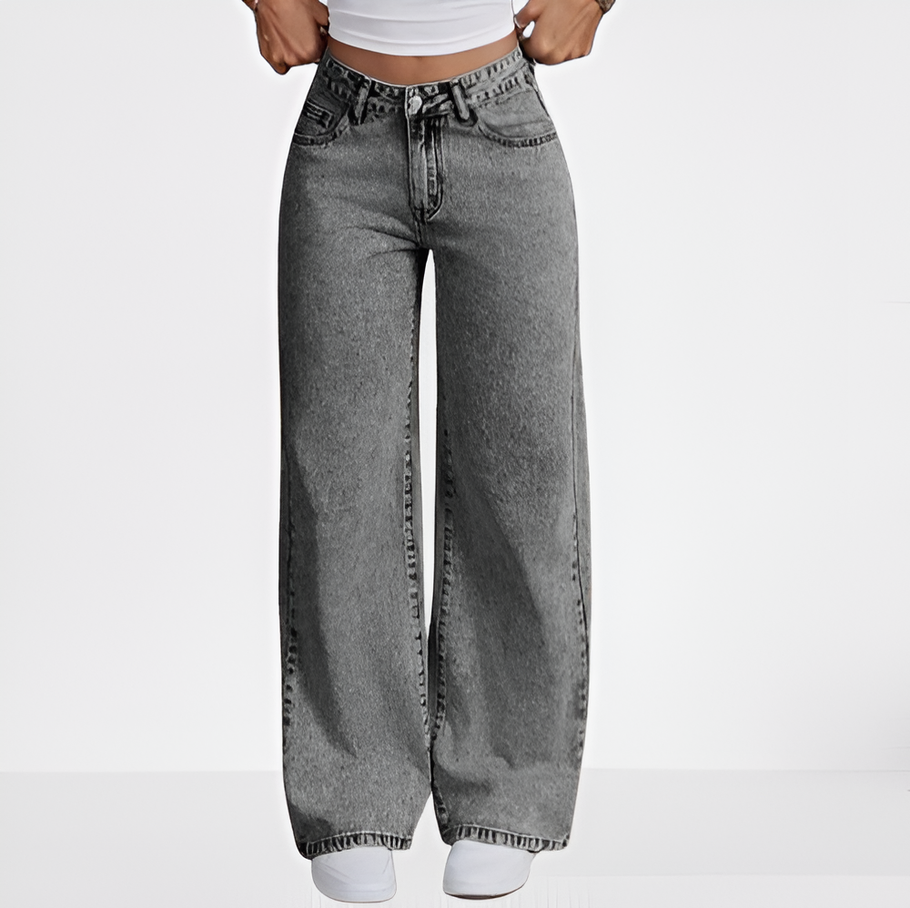 Bowvara – dámské rovné džíny s vyšívanou mašlí