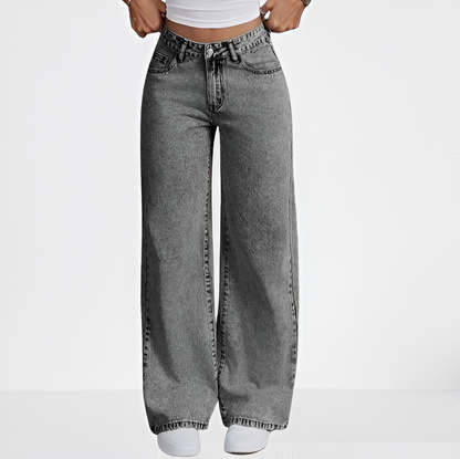 Bowvara – dámské rovné džíny s vyšívanou mašlí