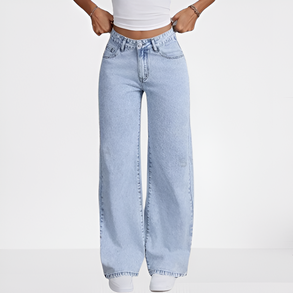 Bowvara – dámské rovné džíny s vyšívanou mašlí