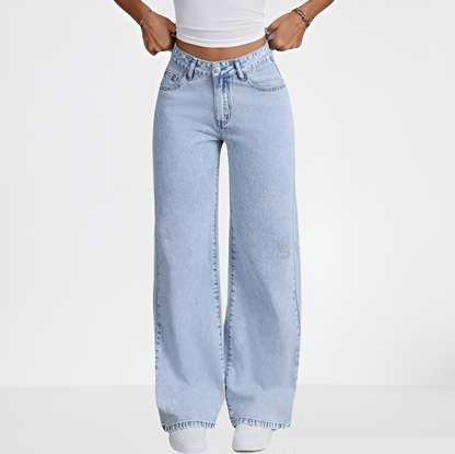 Bowvara – dámské rovné džíny s vyšívanou mašlí