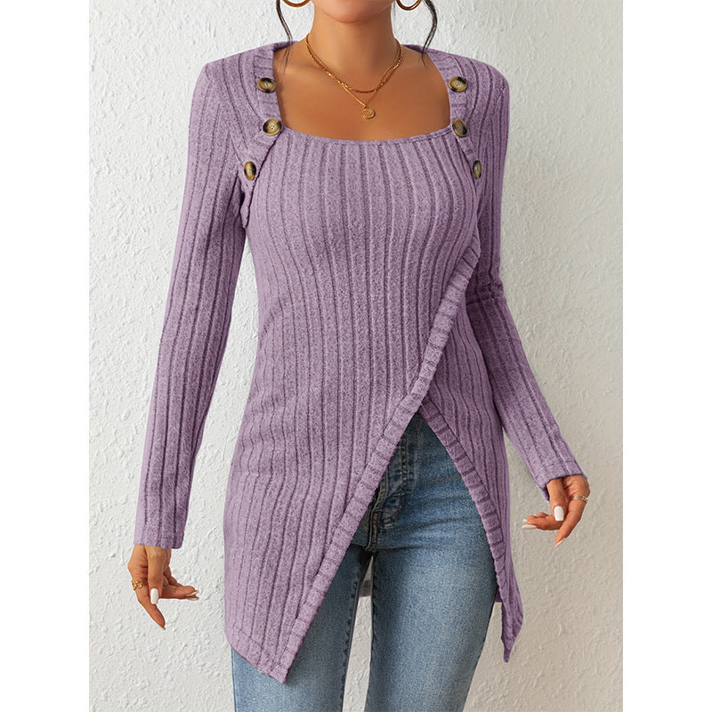 FemmeSplit – elegant sweater with a slit